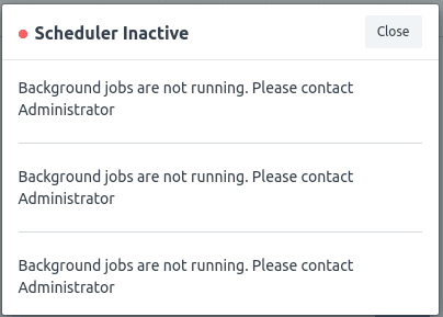 ERPnext Scheduler Inactive error