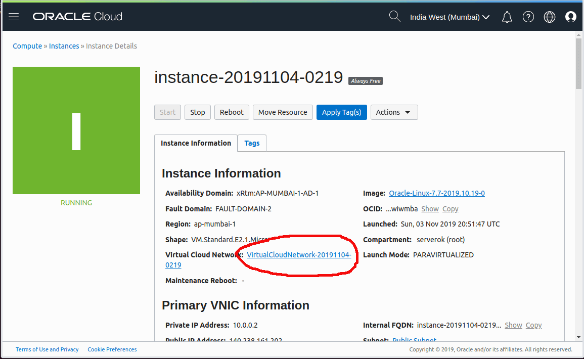 Allow ICMP (ping) in Oracle Cloud