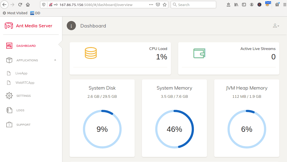 Ant Media Server Ubuntu firewall configuration