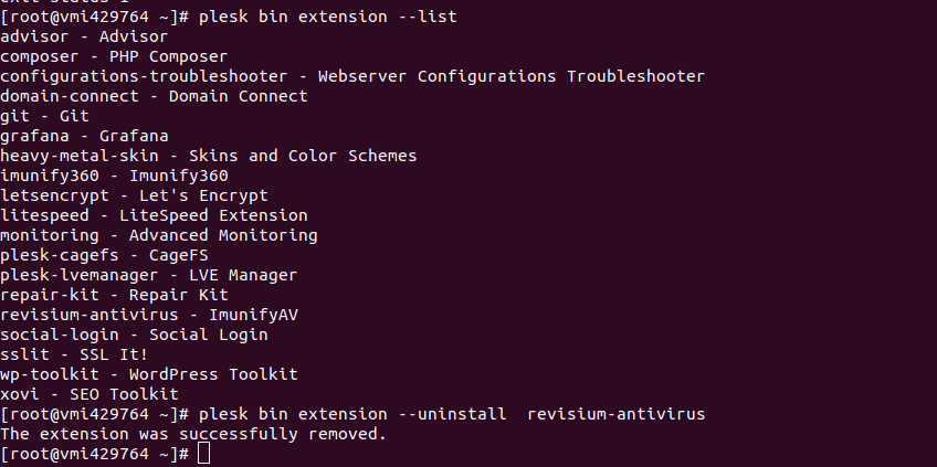 Uninstall ImunifyAV on Plesk Server