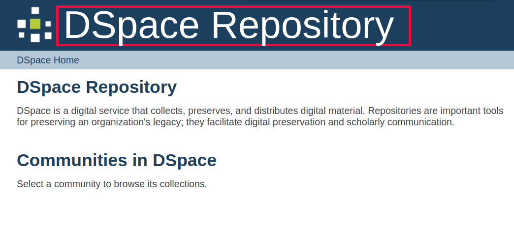 DSpace Change Header Text