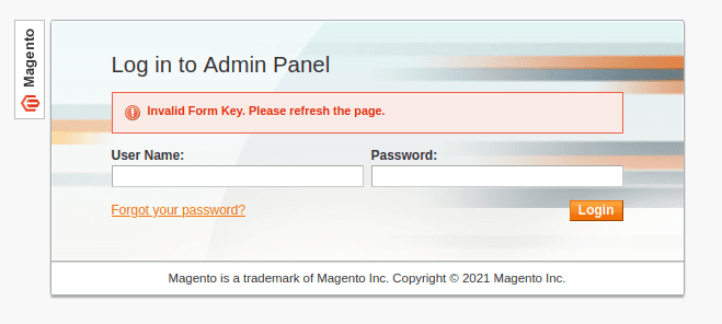 Magento 1 Invalid Form Key