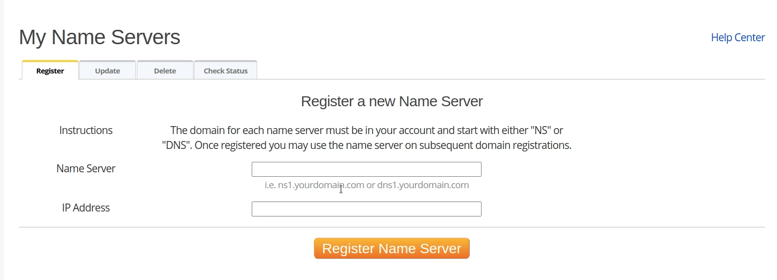 Creating Private Nameservers at Enom.com