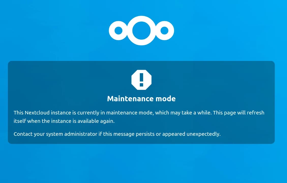 Enable/Disable Nextcloud Maintenance Mode